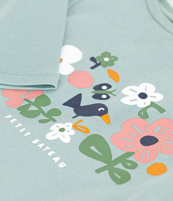 Camiseta de punto de manga larga para niña verde PAUL