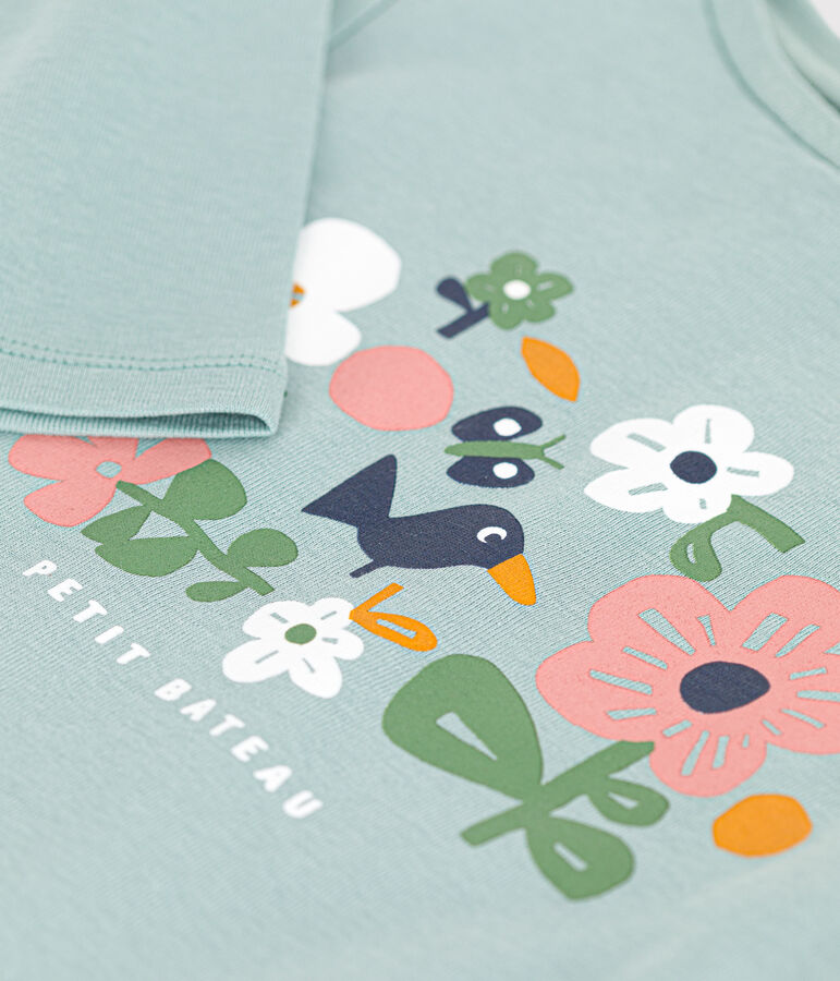 Camiseta de punto de manga larga para ni&ntilde;a verde