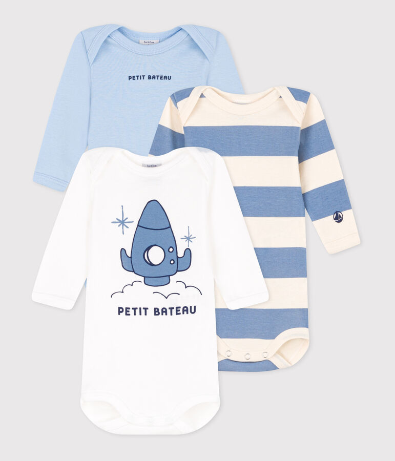 Juego de 3 bodis de algod&oacute;n de manga larga para beb&eacute; variante 2