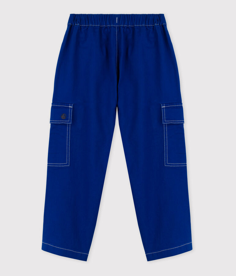 Pantal&oacute;n cargo de sarga de ni&ntilde;a / ni&ntilde;o azul