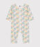 Pijama sin pies de algodón estampado para bebé blanco MARSHMALLOW/blanco MULTICO