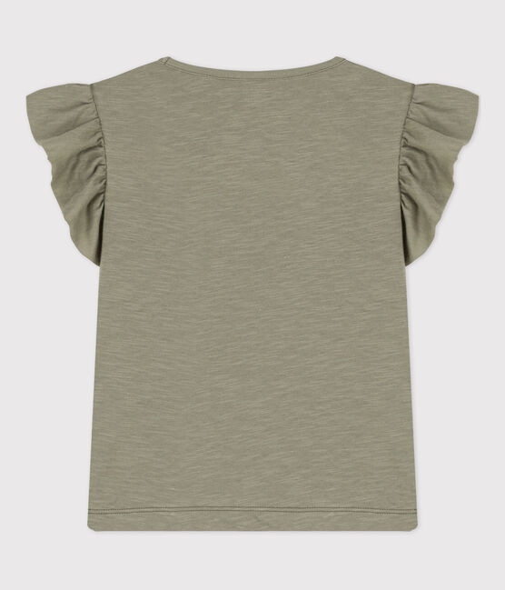 Camiseta de algodón de manga corta para niña verde MARECAGE