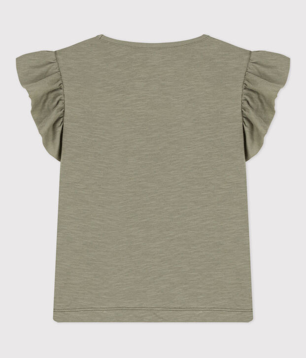 Camiseta de algod&oacute;n de manga corta para ni&ntilde;a verde