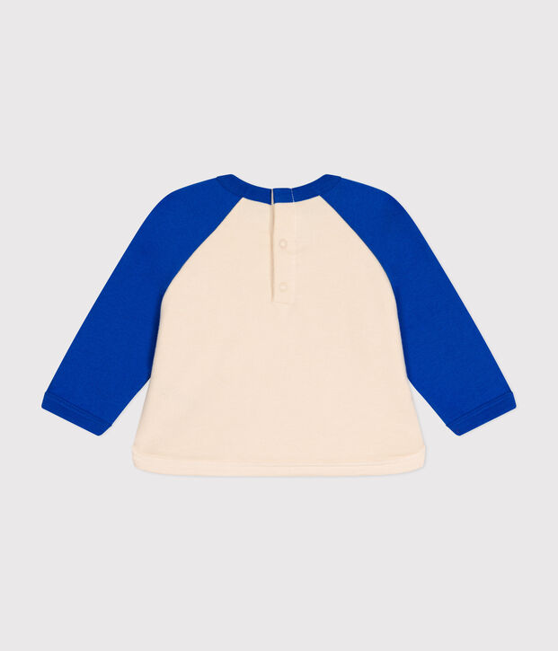 Sudadera de felpa para beb&eacute; crudo/azul