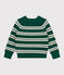 Jersey infantil de lana y algodón a rayas verde WILLOW/ AVALANCHE