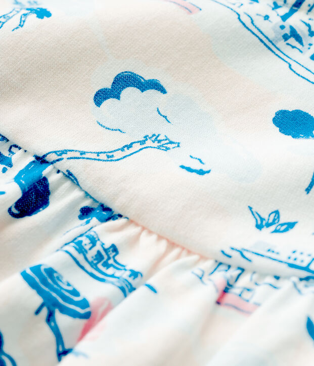 Blusa estampada sin mangas de punto de beb&eacute; ni&ntilde;a blanco/multicolor