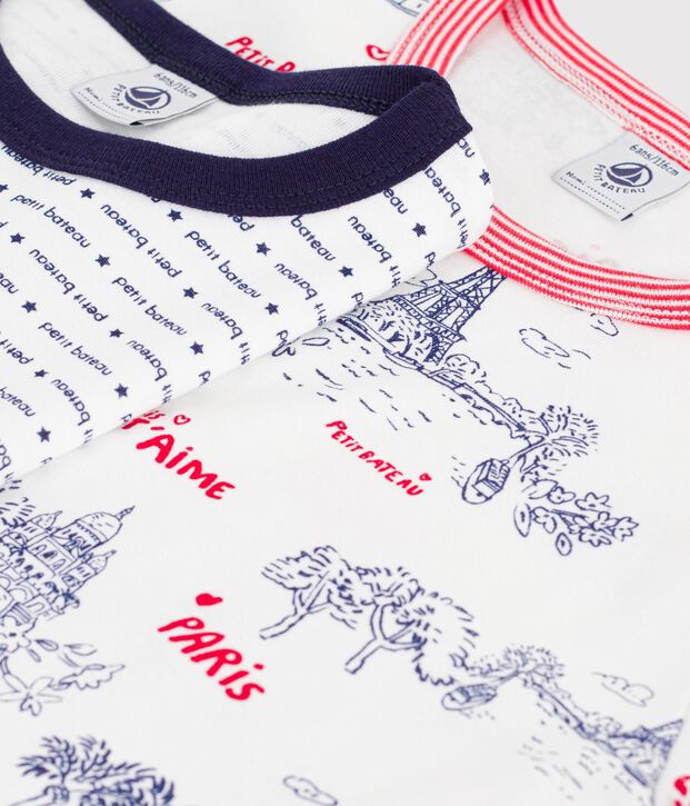 Juego de pijamas infantiles de algod&oacute;n estampado multicolor