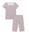 Pijama corto de punto para niña blanco MARSHMALLOW/blanco MULTICO