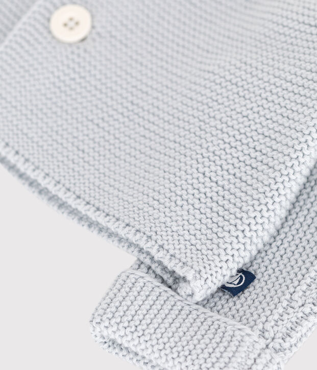 C&aacute;rdigan de punto bobo de algod&oacute;n para beb&eacute; azul