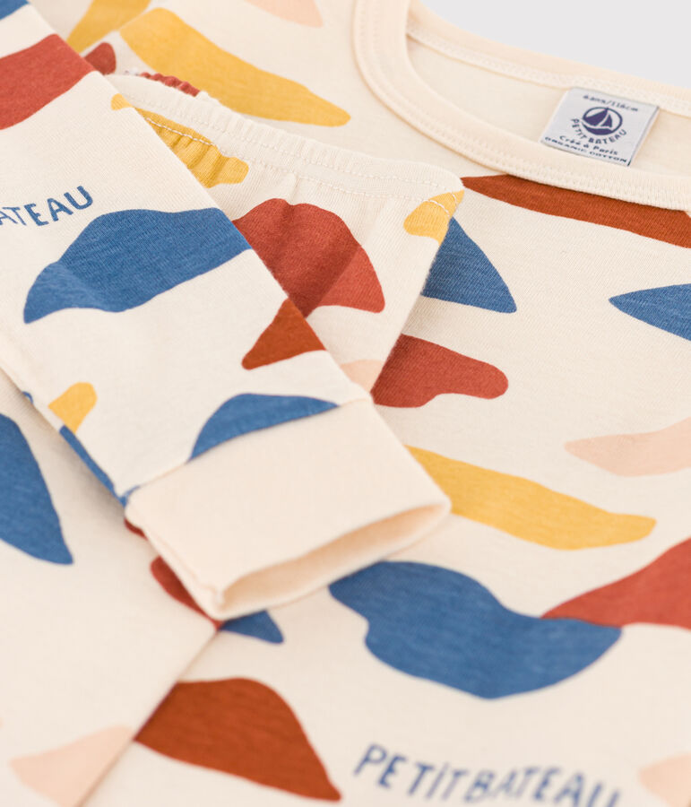 Pijama snugfit de algod&oacute;n de ni&ntilde;a / ni&ntilde;o crudo/multicolor