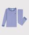 Pijama infantil muy ajustado de algod&oacute;n a rayas azul/blanco