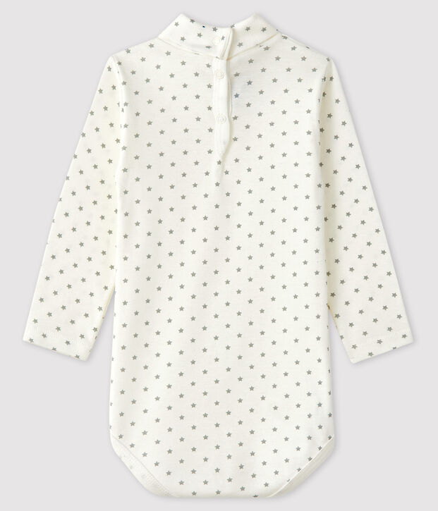 Bodi de manga larga para beb&eacute; ni&ntilde;o blanco/gris