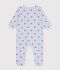 Pijama de algod&oacute;n con cuello y estampado de corazones para beb&eacute; blanco/multicolor