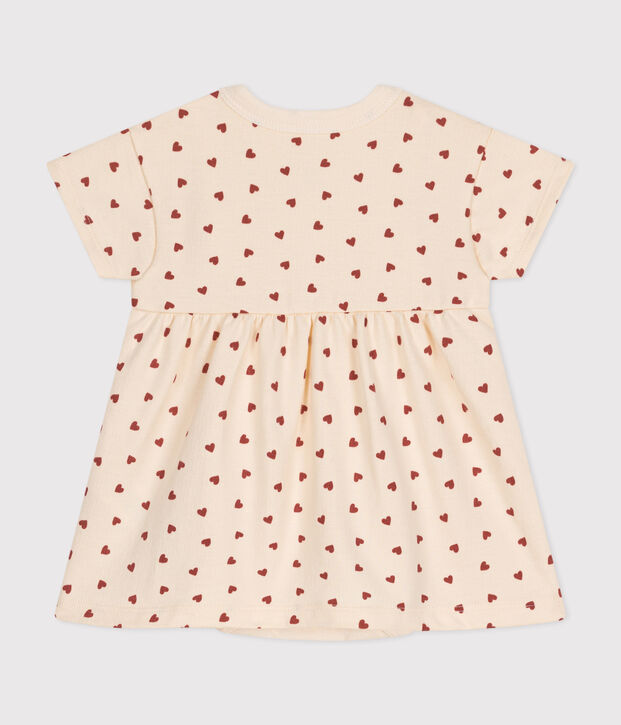 Vestido de felpa ligera con body para beb&eacute; crudo/marron