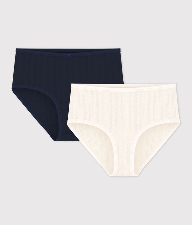 Juego de braguitas de algod&oacute;n calado de talle alto para mujer multicolor