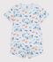 Pijama corto infantil de algod&oacute;n con estampado fosforescente azul/multicolor