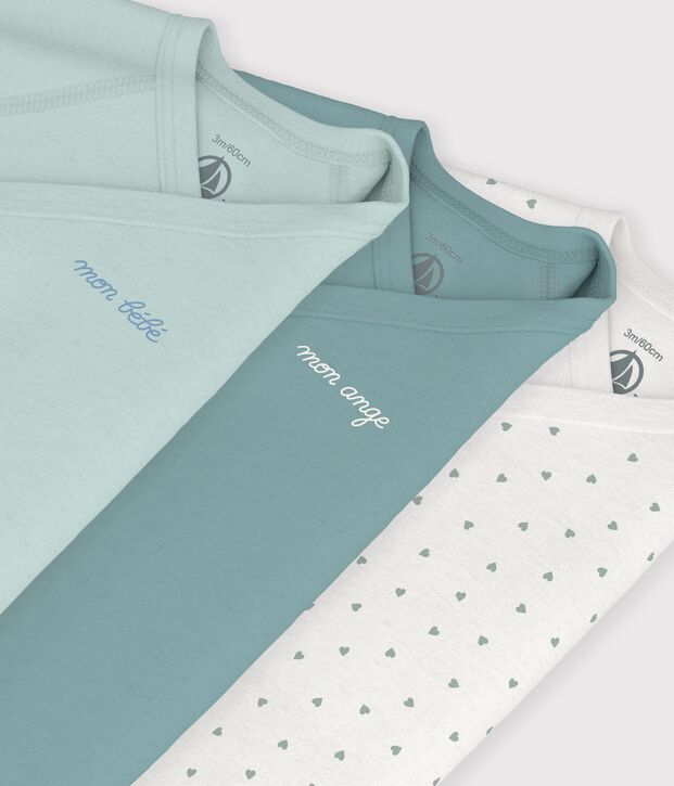 Juego de bodis cruzados y estampados de manga larga de algod&oacute;n para beb&eacute; multicolor