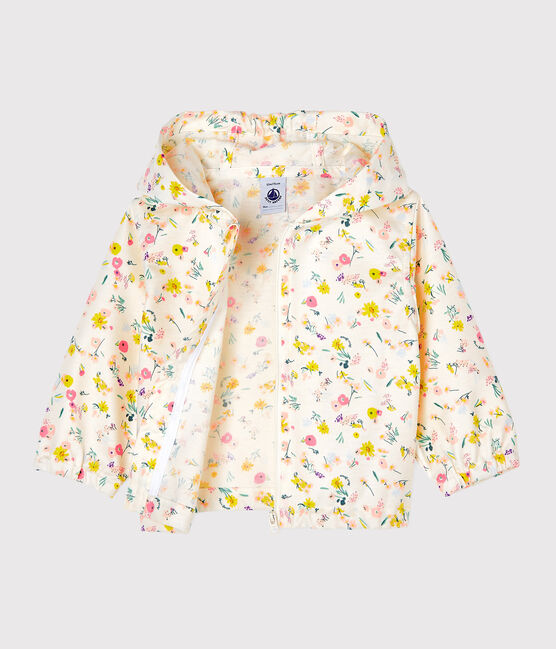 Cortavientos estampado para bebé unisex blanco MARSHMALLOW/rosa ROSE/ MULTICO
