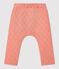 Pantalón de tejido túbico acolchado de bebé rosa PAPAYE