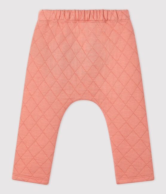 Pantalón de tejido túbico acolchado de bebé rosa PAPAYE