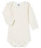 Body de manga larga para bebé niña blanco MARSHMALLOW/rosa CHARME