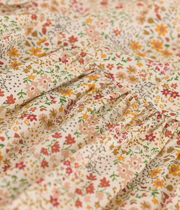 Vestido estampado de popelina sin mangas para ni&ntilde;a crudo/multicolor