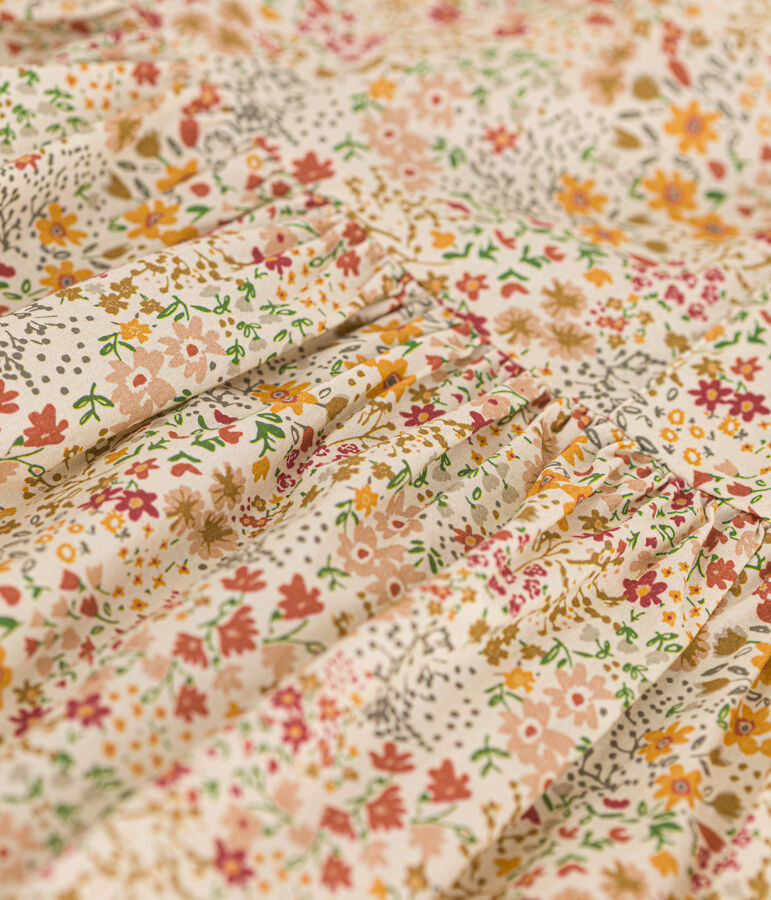 Vestido estampado de popelina sin mangas para ni&ntilde;a blanco AVALANCHE/ MULTICO