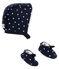 Lote de gorrito y patucos para bebé niña azul SMOKING/blanco MARSHMALLOW