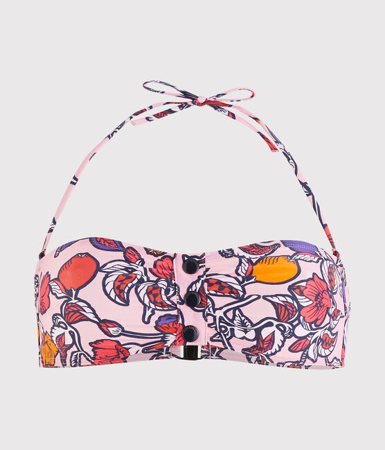 Sujetador de biquini ecorresponsable para mujer rosa PATIENCE/blanco MULTICO
