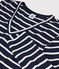 Camiseta icónica con cuello de pico para mujer azul SMOKING/blanco MARSHMALLOW