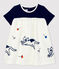 Vestido de muletón de bebé. blanco MARSHMALLOW/azul SMOKING