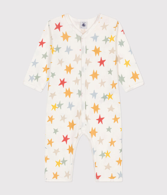 Pijama sin pies de algodón estampado para bebé blanco MARSHMALLOW/blanco MULTICO