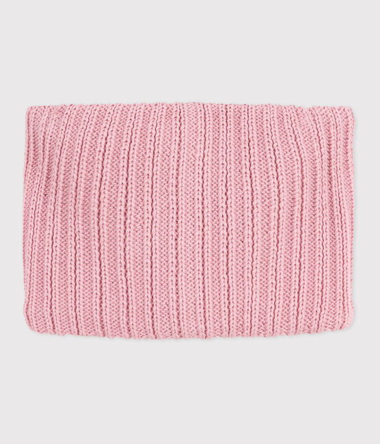 Braga de cuello infantil de punto tricotado con forro polar rosa CHARME