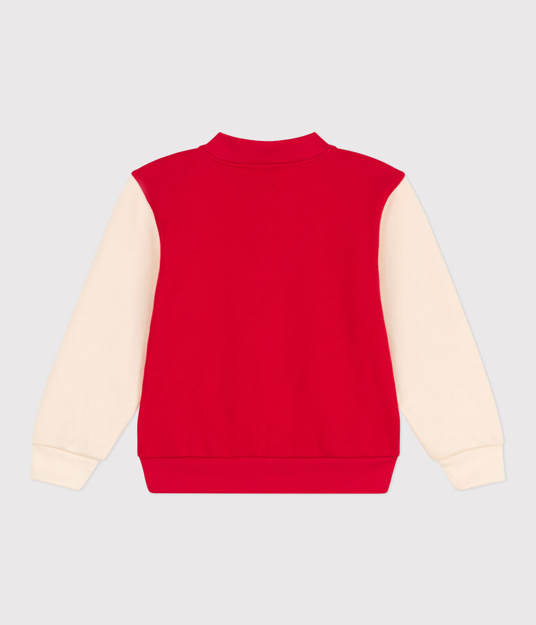 Chaqueta teddy de felpa para ni&ntilde;o rojo/crudo