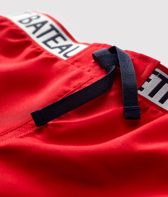 Short de baño reciclado de niño rojo TERKUIT