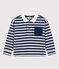 Polo de manga larga a rayas de algodón de niño azul MEDIEVAL/ FUMEE