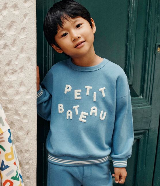 Sudadera de felpa para niño/niña azul BEACH