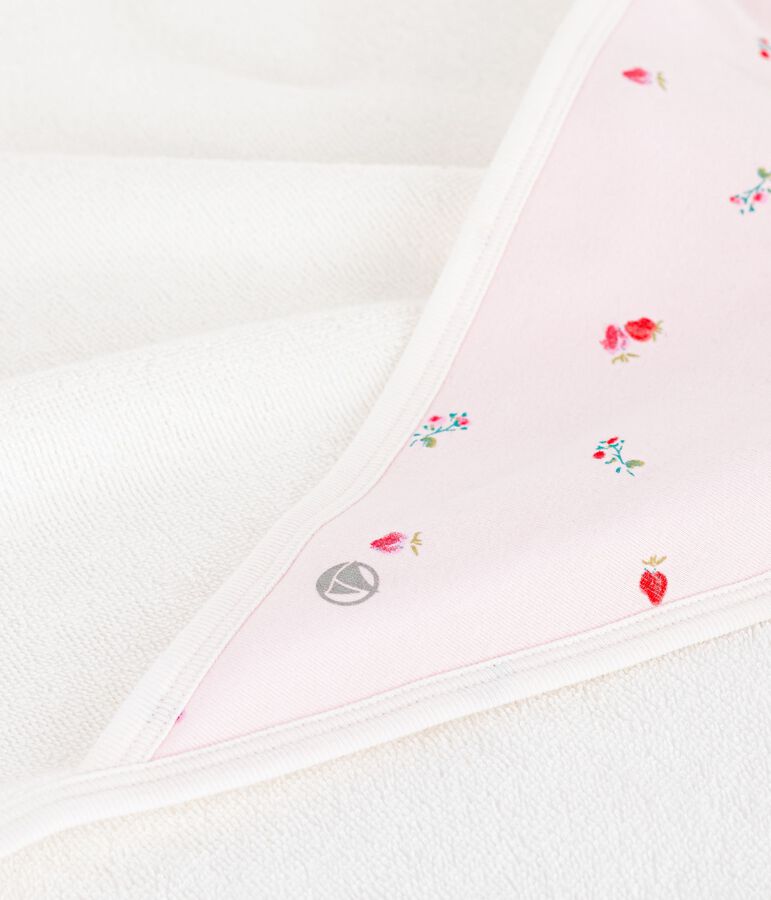 Capa de ba&ntilde;o de algod&oacute;n para beb&eacute; rosa BARELY/ MULTICO
