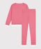 Pijama de algodón a rayas para mujer rojo CORRIDA/blanco MARSHMALLOW
