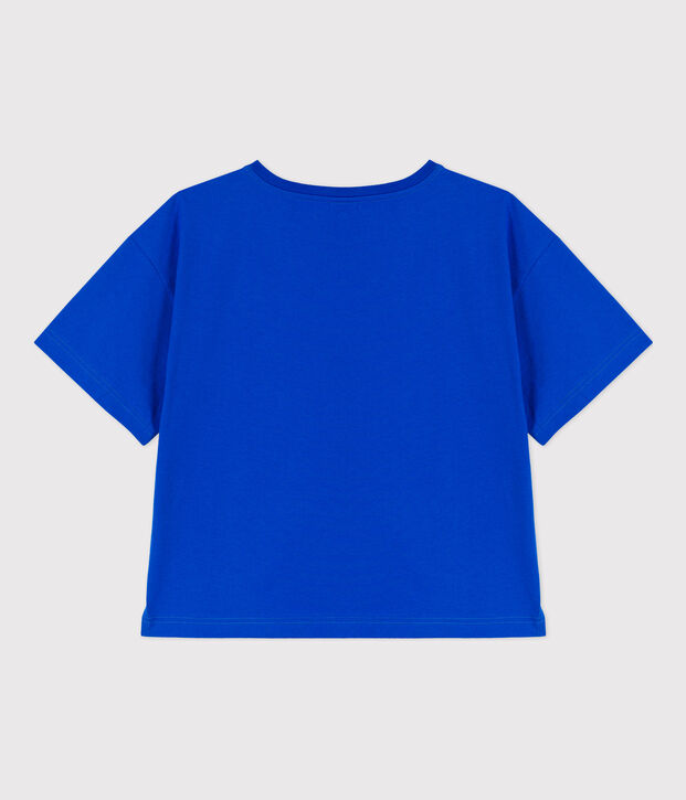 Camiseta LA BOXY de algod&oacute;n de mujer azul