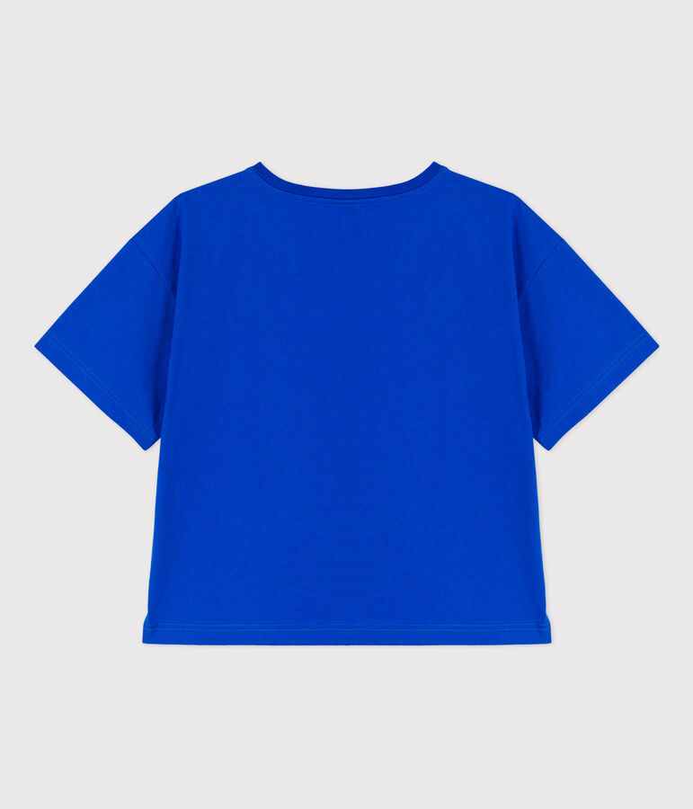 Camiseta LA BOXY de algod&oacute;n de mujer azul PERSE