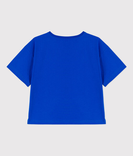 Camiseta LA BOXY de algodón de mujer azul PERSE