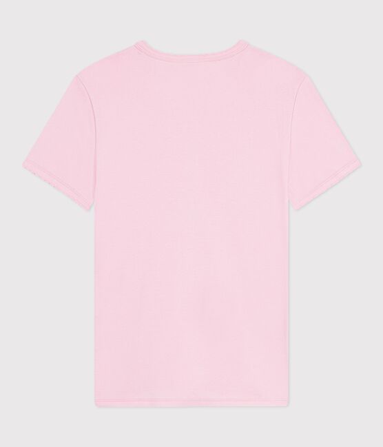 Camiseta lisa de algodón de manga corta para mujer rosa MARQUISE