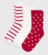 3 pares de calcetines infantiles de algodón con estampado de corazones
