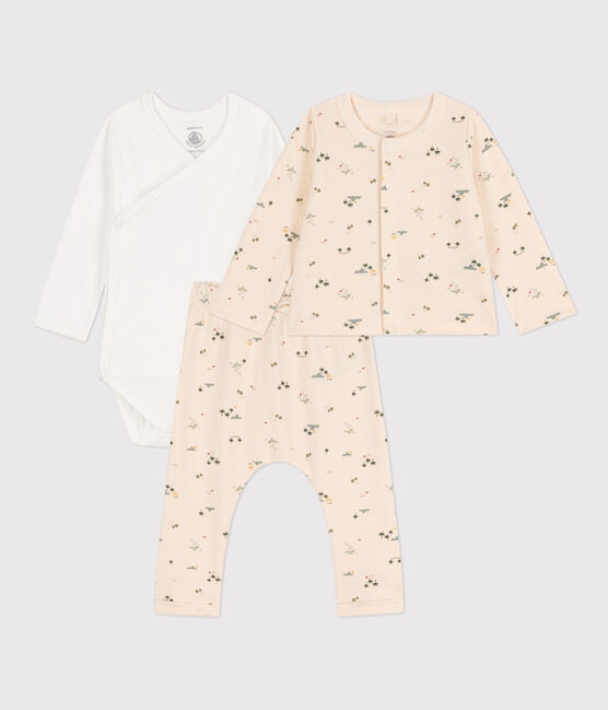 Conjunto de algodón estampado para bebé blanco AVALANCHE/ MULTICO