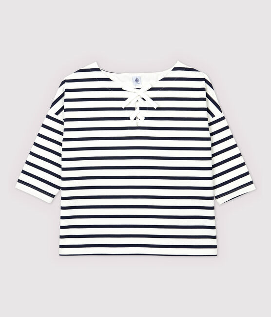 Camiseta de mujer blanco MARSHMALLOW/azul SMOKING