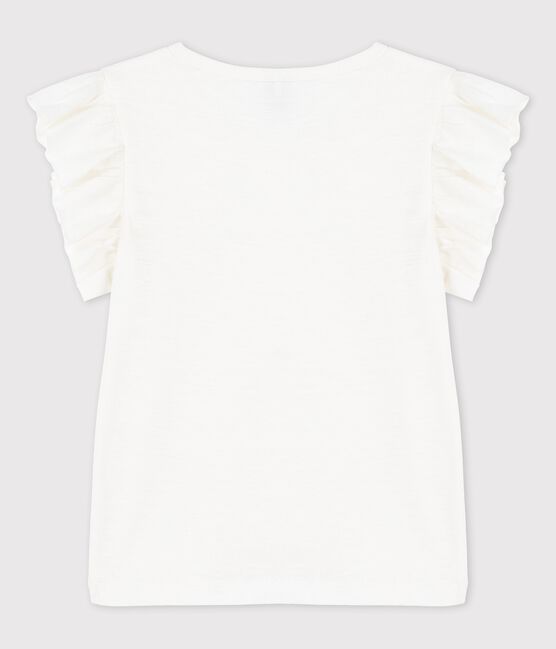 Camiseta de manga corta de algodón de niña blanco MARSHMALLOW