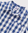 Pijama de cuadros en sarga de niño azul MEDIEVAL/blanco MARSHMALLOW