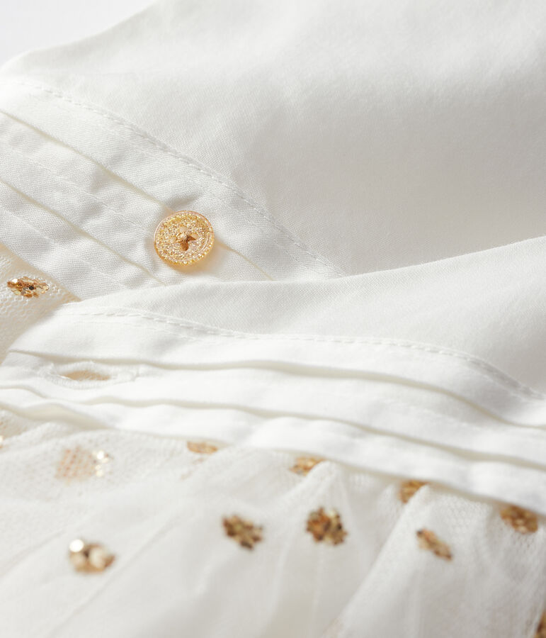 Vestido para beb&eacute; ni&ntilde;a blanco/amarillo