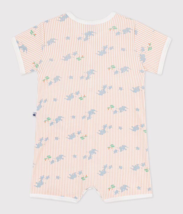 Pelele corto de algod&oacute;n con estampado de animales para beb&eacute; blanco/multicolor